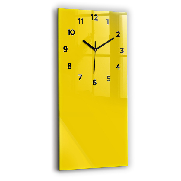 Modern vertical wall clock Light yellow color