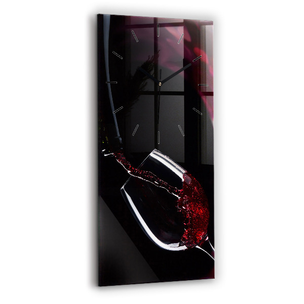 Modern vertical wall clock Red wine