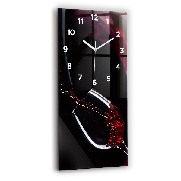 Modern vertical wall clock Red wine