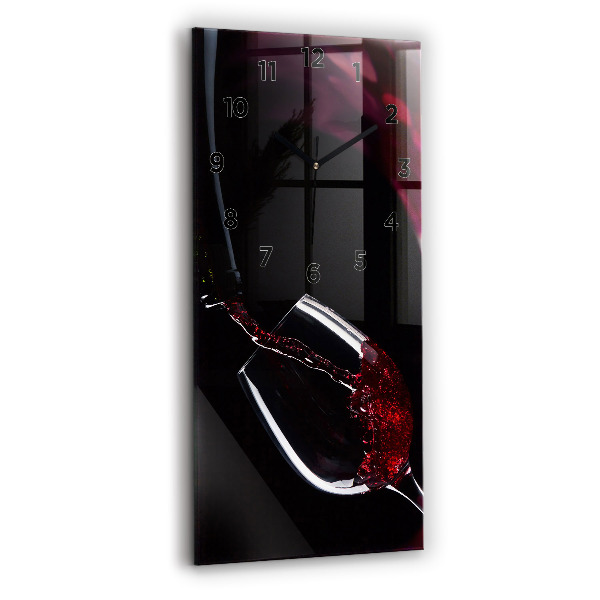 Modern vertical wall clock Red wine