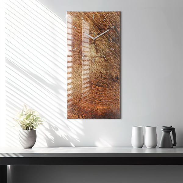 Modern vertical wall clock Old tree stump