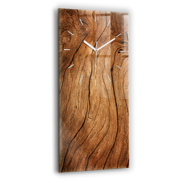 Modern vertical wall clock Old wood
