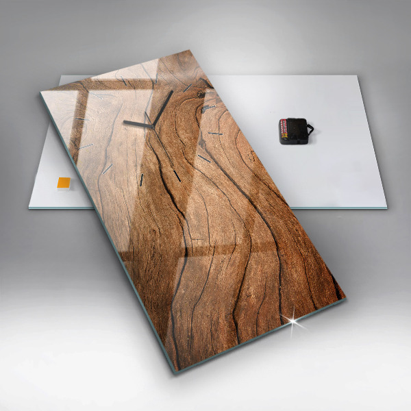 Modern vertical wall clock Old wood