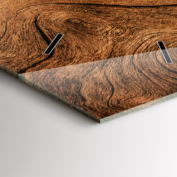 Modern vertical wall clock Old wood