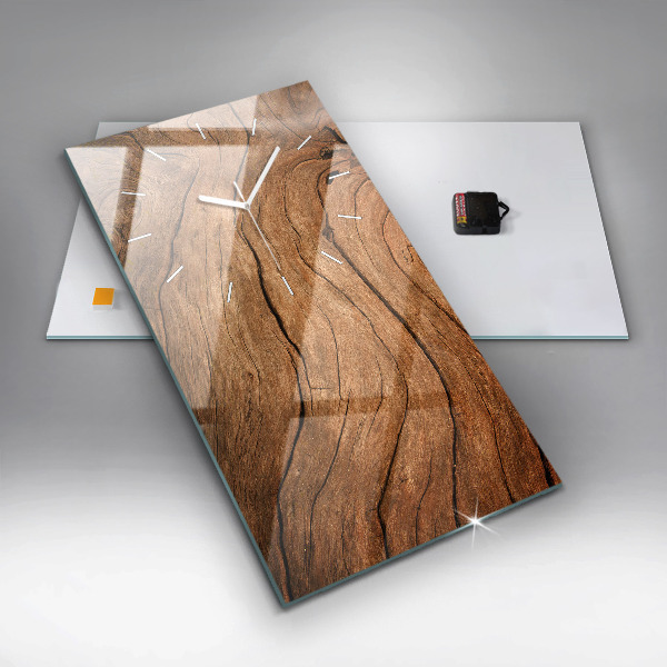 Modern vertical wall clock Old wood