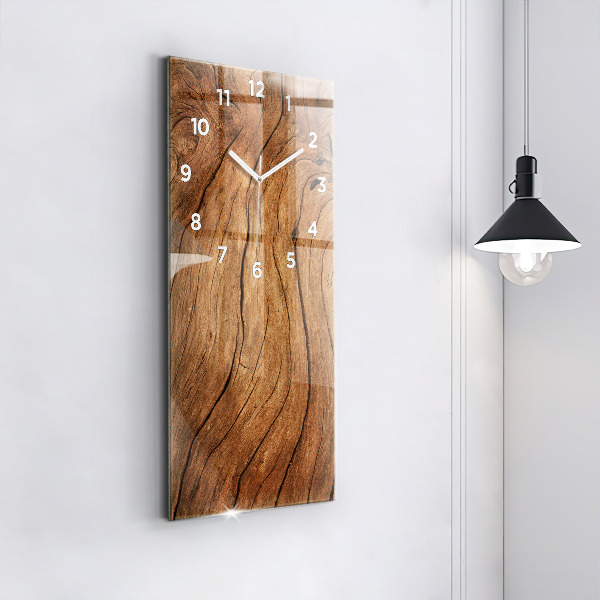 Modern vertical wall clock Old wood