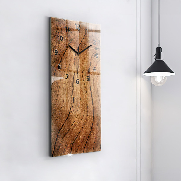 Modern vertical wall clock Old wood