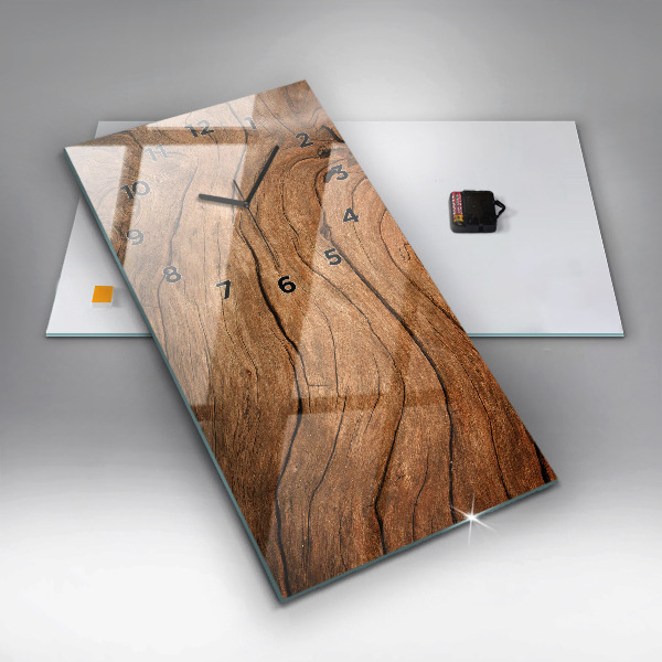 Modern vertical wall clock Old wood