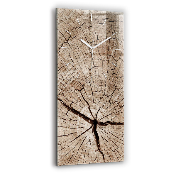 Modern vertical wall clock Old wood stump