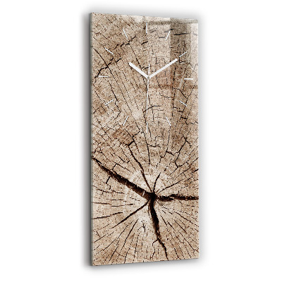 Modern vertical wall clock Old wood stump