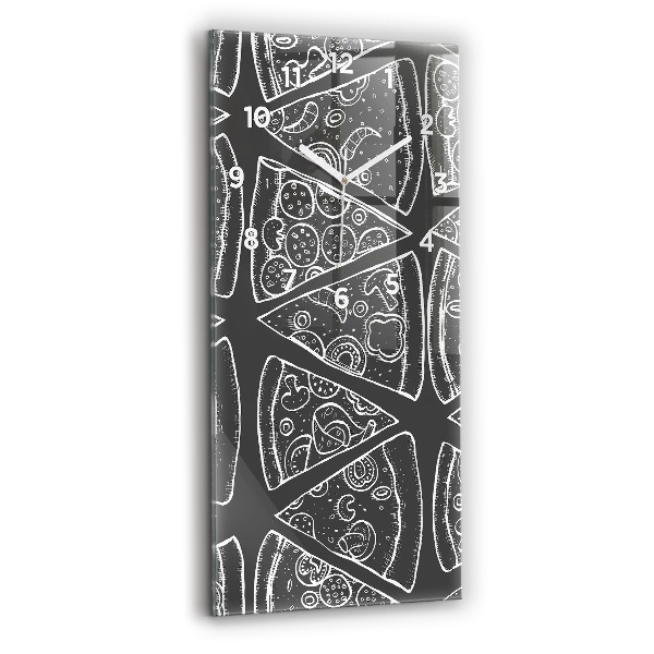 Modern vertical wall clock Painted pizza