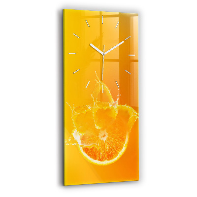 Modern vertical wall clock Orange
