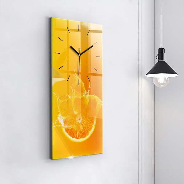 Modern vertical wall clock Orange