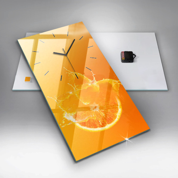 Modern vertical wall clock Orange
