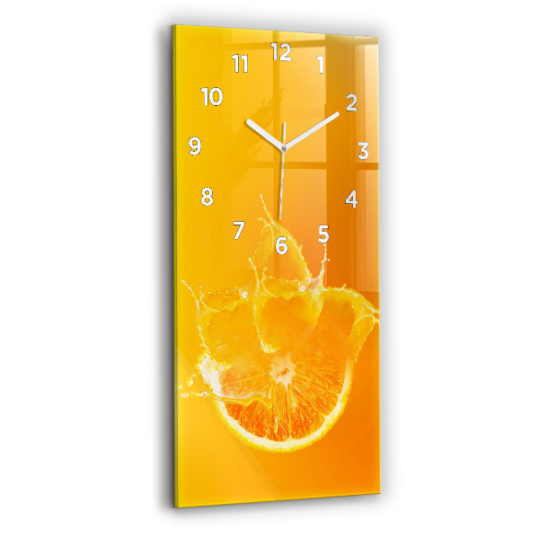 Modern vertical wall clock Orange