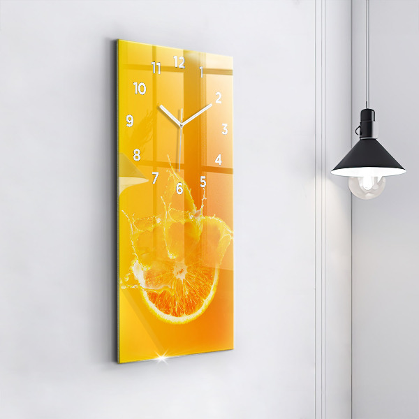 Modern vertical wall clock Orange