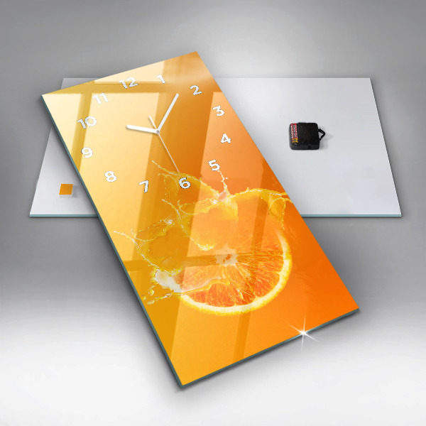 Modern vertical wall clock Orange