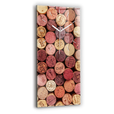 Modern vertical wall clock Wine corks
