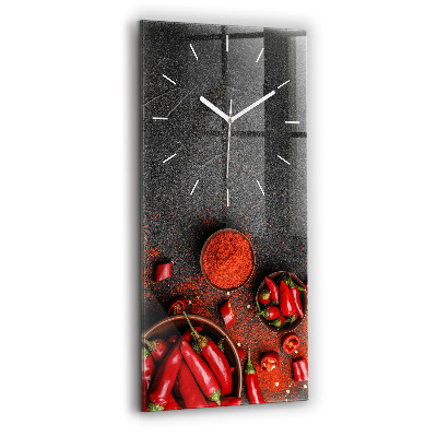 Modern vertical wall clock Red peppers