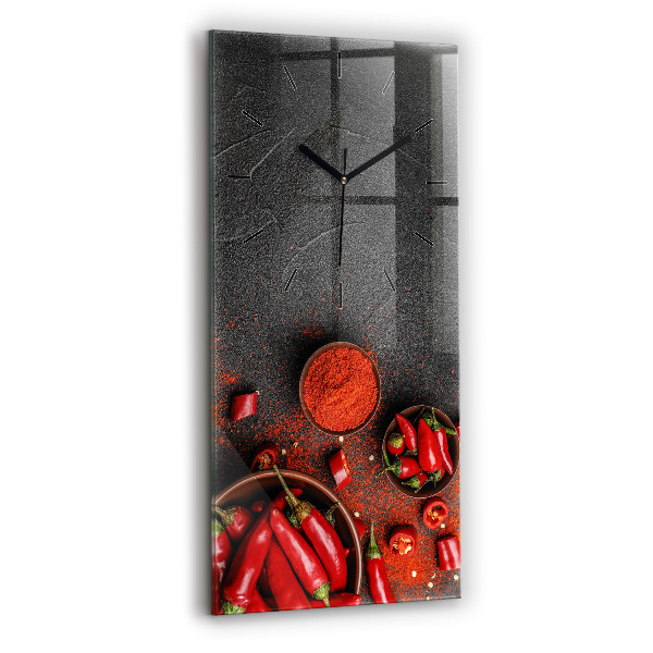 Modern vertical wall clock Red peppers