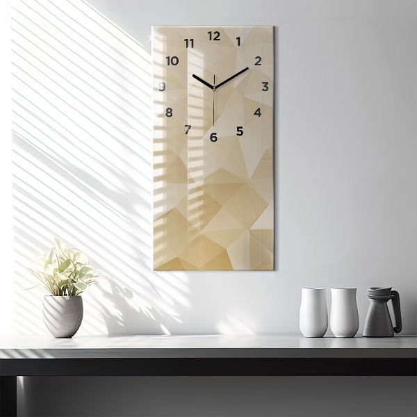 Modern vertical wall clock Triangles abstract