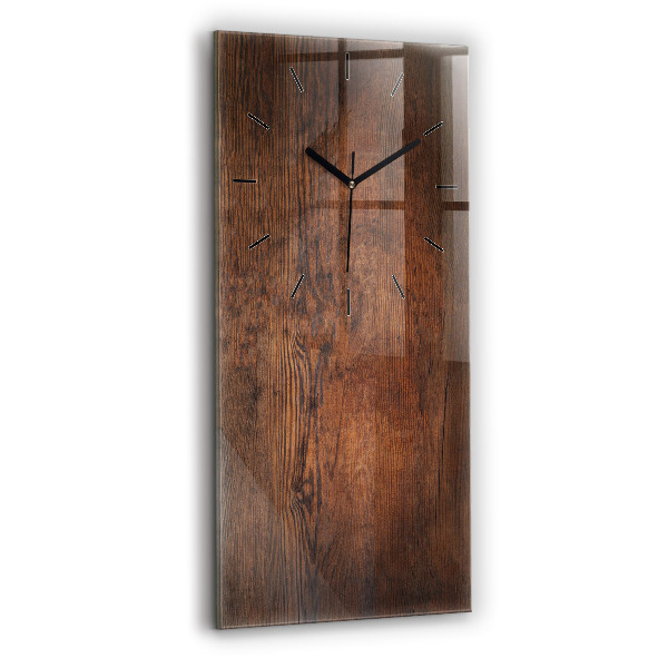 Modern vertical wall clock Old wood