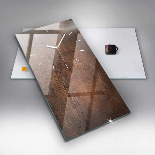 Modern vertical wall clock Old wood