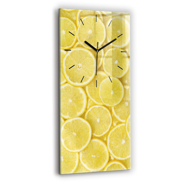 Modern vertical wall clock Lemon slices