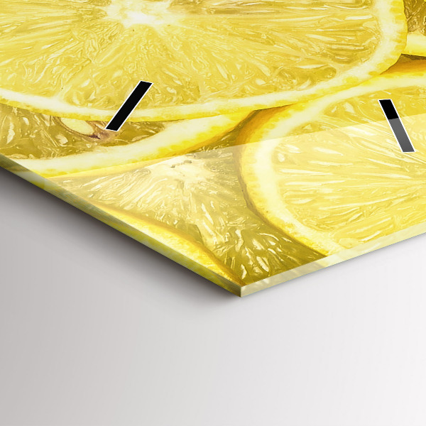 Modern vertical wall clock Lemon slices