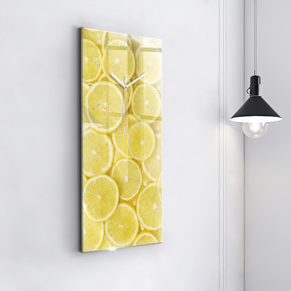 Modern vertical wall clock Lemon slices