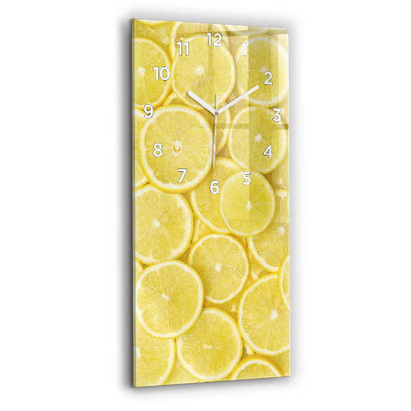 Modern vertical wall clock Lemon slices