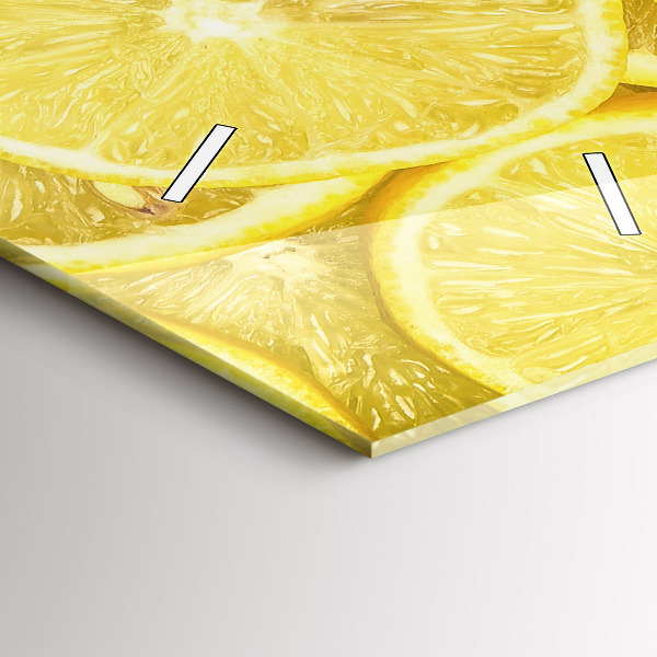Modern vertical wall clock Lemon slices