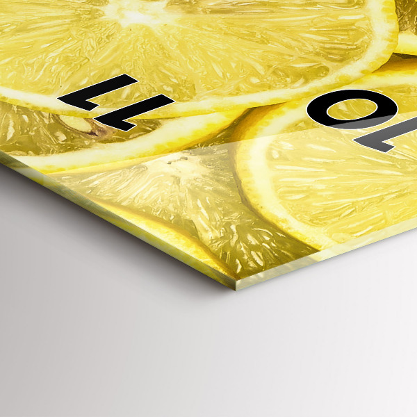 Modern vertical wall clock Lemon slices