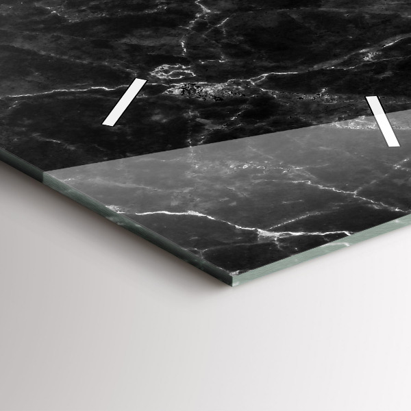 Modern vertical wall clock Dark marble