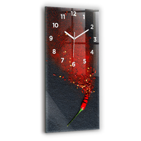 Modern vertical wall clock Red pepper seasoning