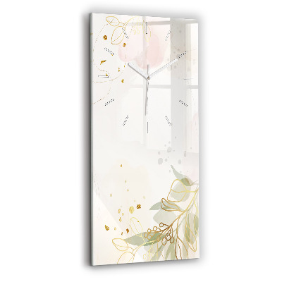 Modern vertical wall clock Pastel abstraction