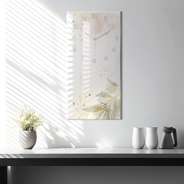 Modern vertical wall clock Pastel abstraction