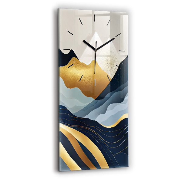 Modern vertical wall clock Abstract mountains