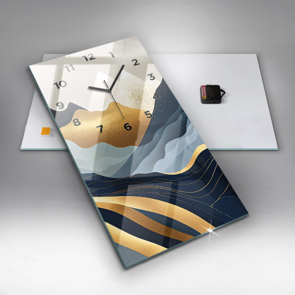 Modern vertical wall clock Abstract mountains
