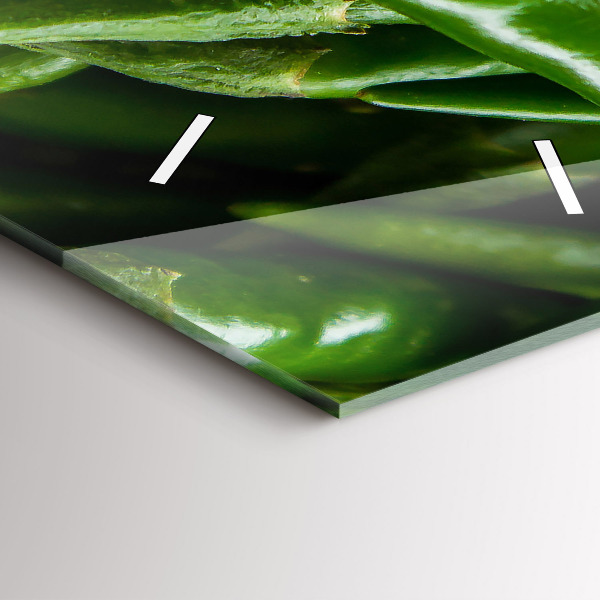 Modern vertical wall clock Green pepper