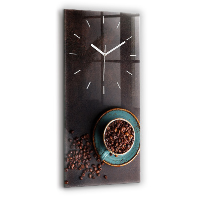 Modern vertical wall clock A cup of coffee