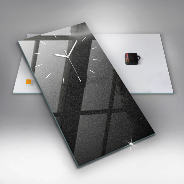 Modern vertical wall clock Dark rock