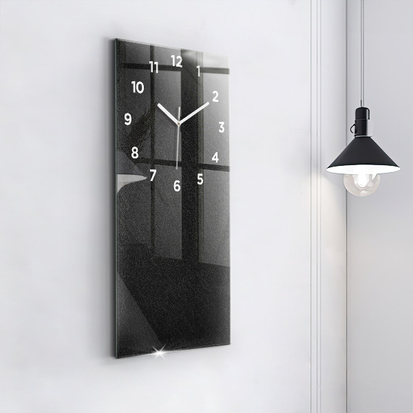 Modern vertical wall clock Dark rock