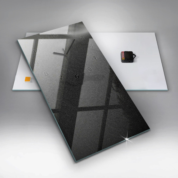 Modern vertical wall clock Dark rock
