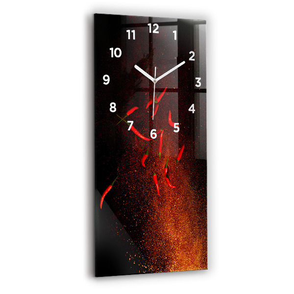 Modern vertical wall clock Chili peppers