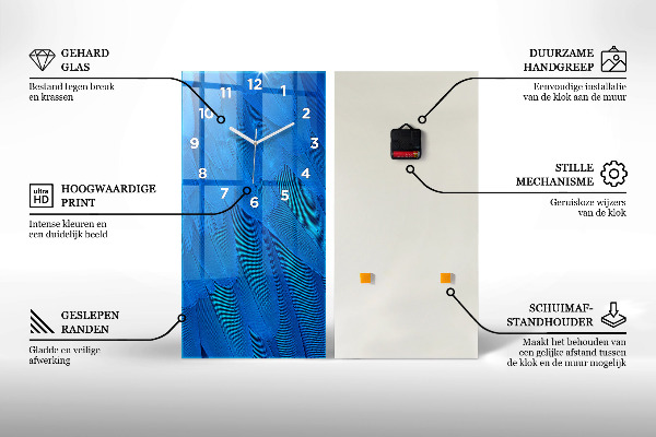 Modern vertical wall clock Chili peppers