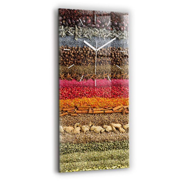 Modern vertical wall clock Rows of spices