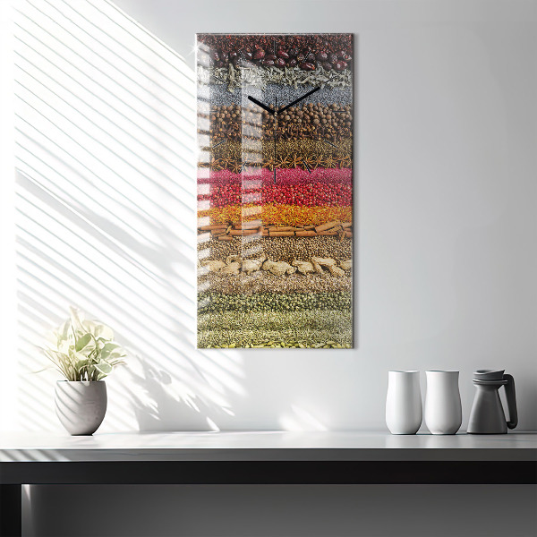 Modern vertical wall clock Rows of spices