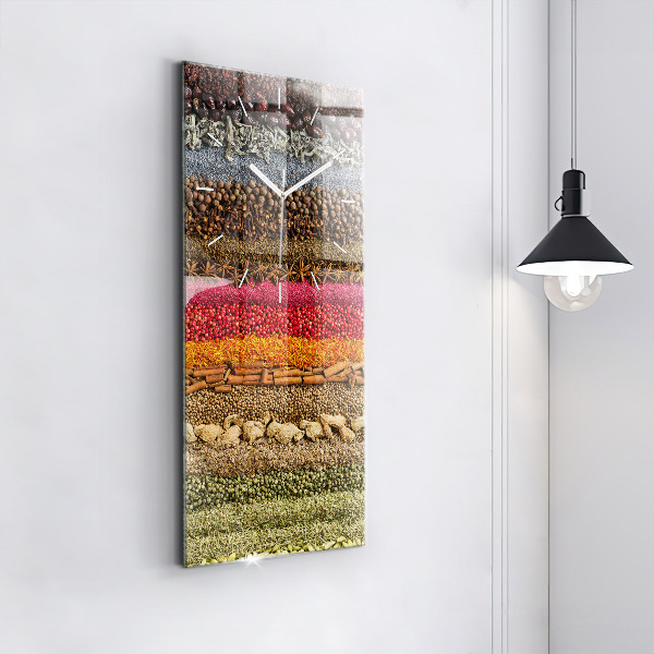 Modern vertical wall clock Rows of spices