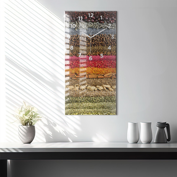 Modern vertical wall clock Rows of spices